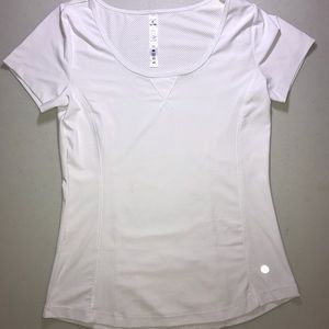 White Danskin Short Sleeve Sports Top